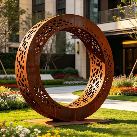 Sculpture Couronne en acier corten
