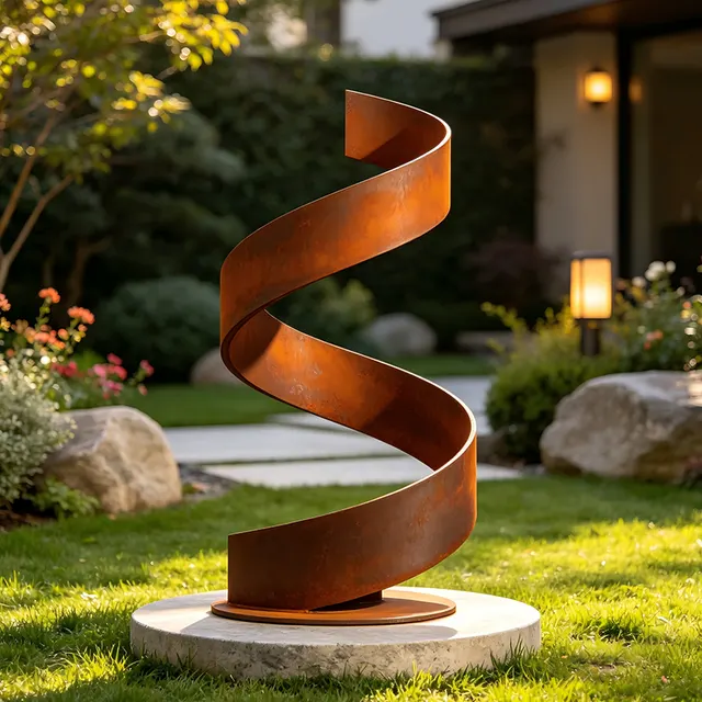 Sculpture Hélice en acier corten