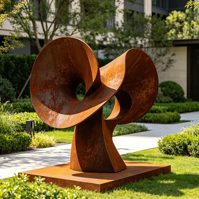 Sculpture Volute en acier corten